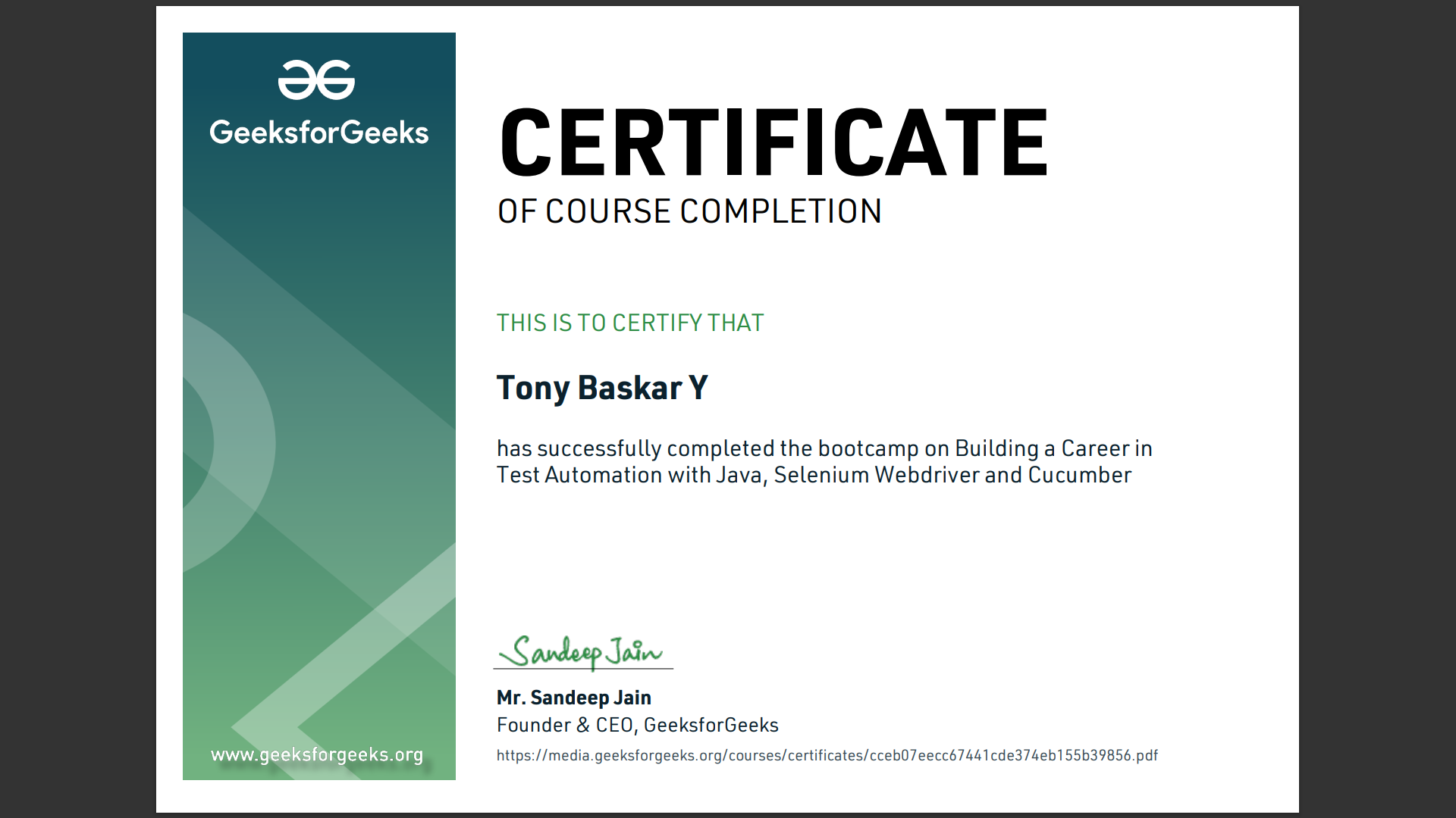 Certificate 5