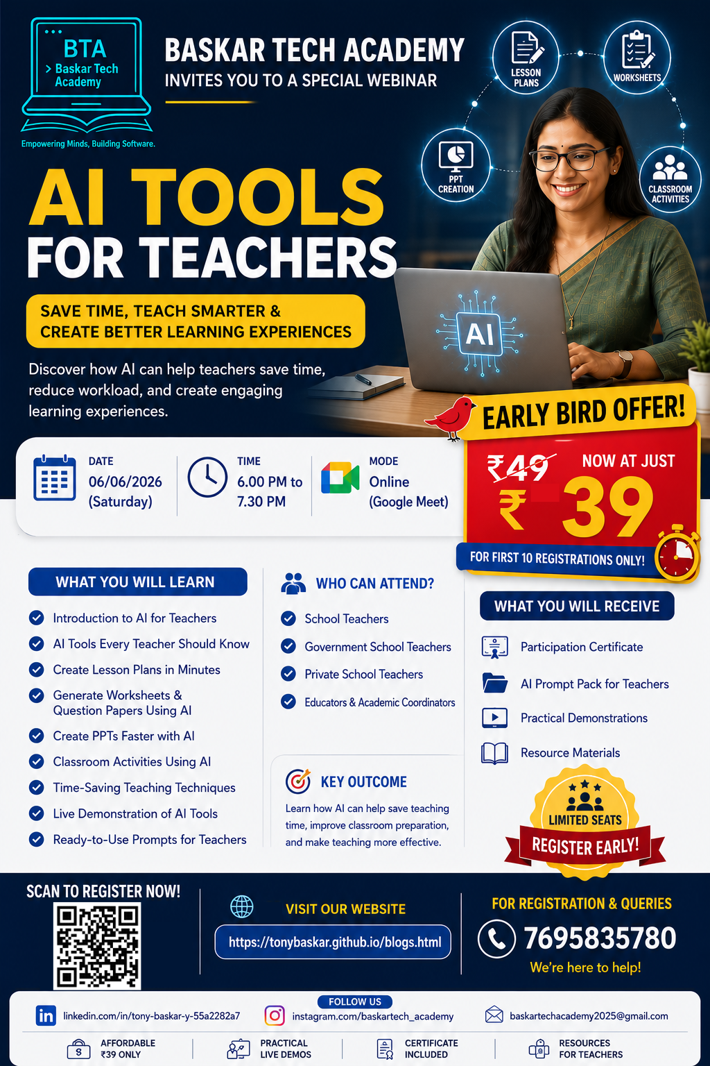 AI Tools for Teachers Webinar